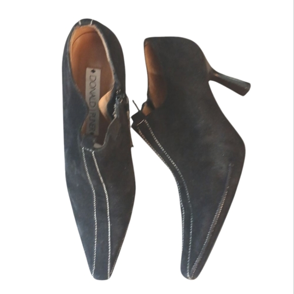 Donald J. Pliner Black Heeled Boots with Suede Finish - Picture 2 of 12